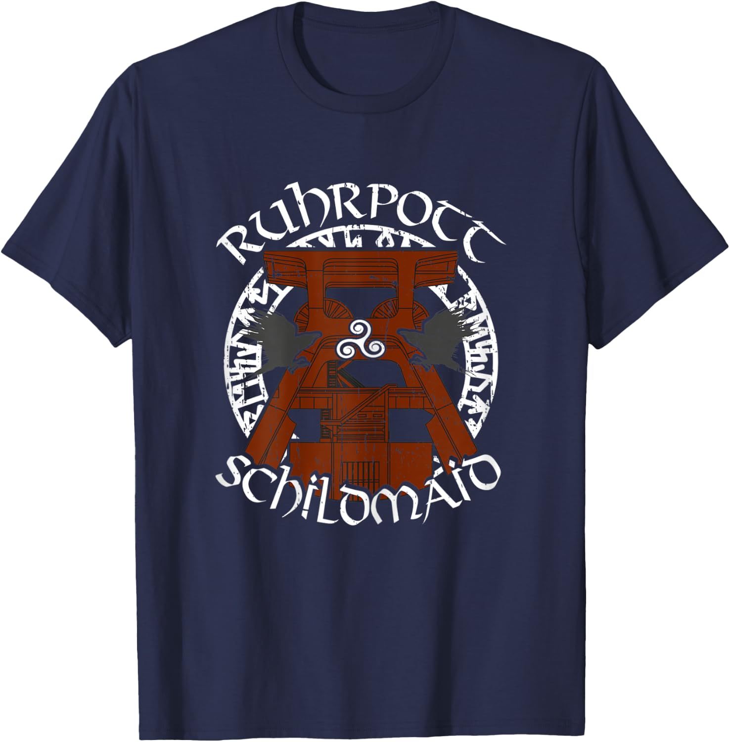 Damen Ruhrpott Schildmaid Runenkreis Zeche Nrw Wikinger Schildmaid T-Shirt - T-Shirt | Navy