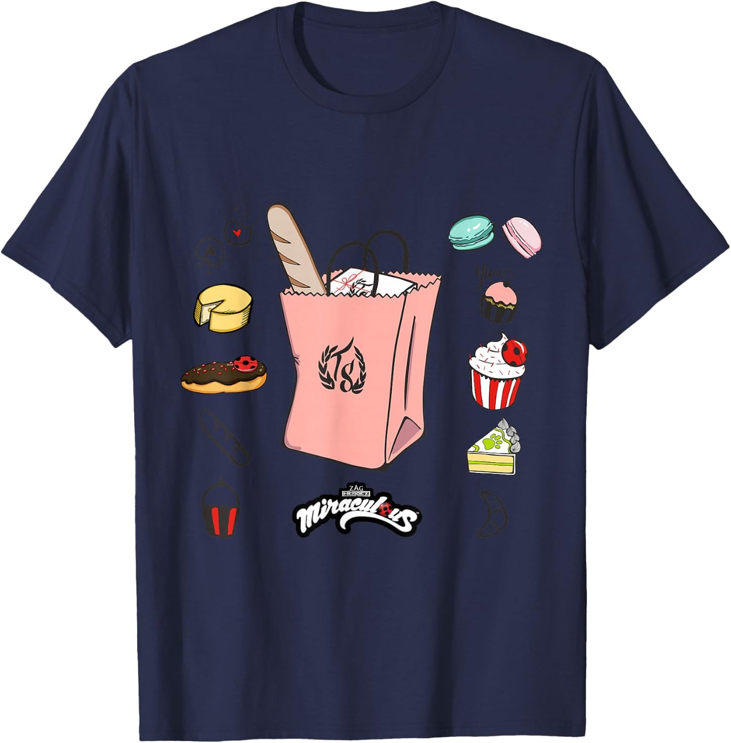 Miraculous Ladybug Marinette Bakery Selection T-Shirt - T-Shirt | Navy