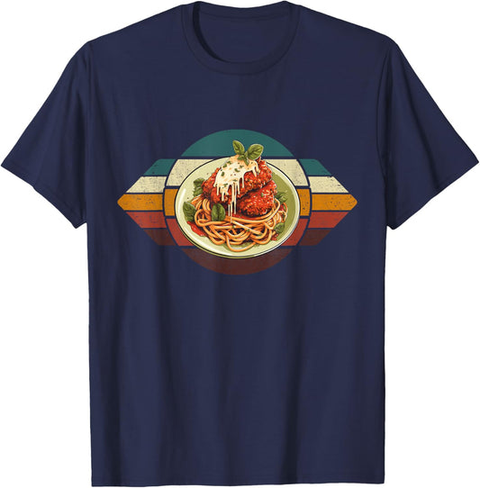 Parmigiana Retro Parmesan Chicken Parm Vintage Italian Food T-Shirt - T-Shirt | Navy