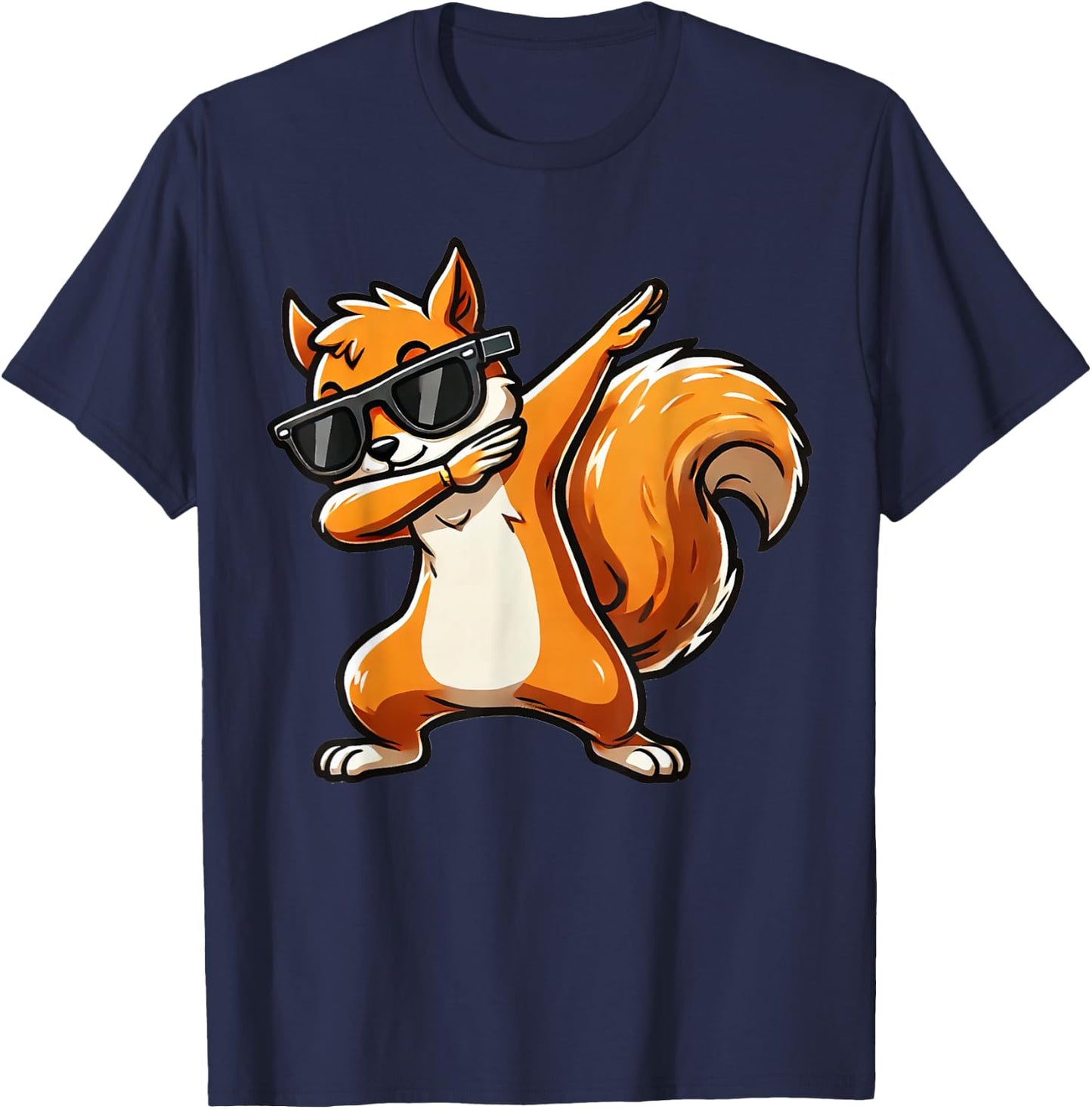 Dabbing Brown Squirrel | Funny Dabben Squirrel , black T-Shirt - T-Shirt | Navy