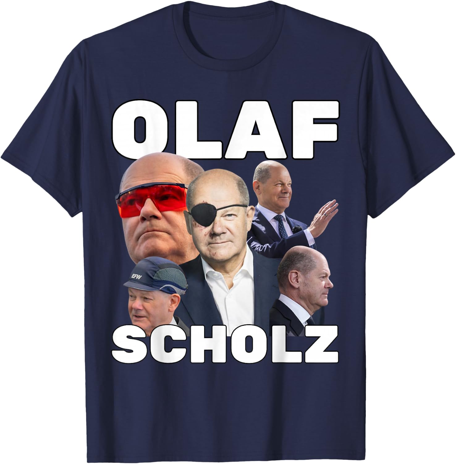 Olaf Scholz Fan-Merch T-Shirt - T-Shirt | Navy