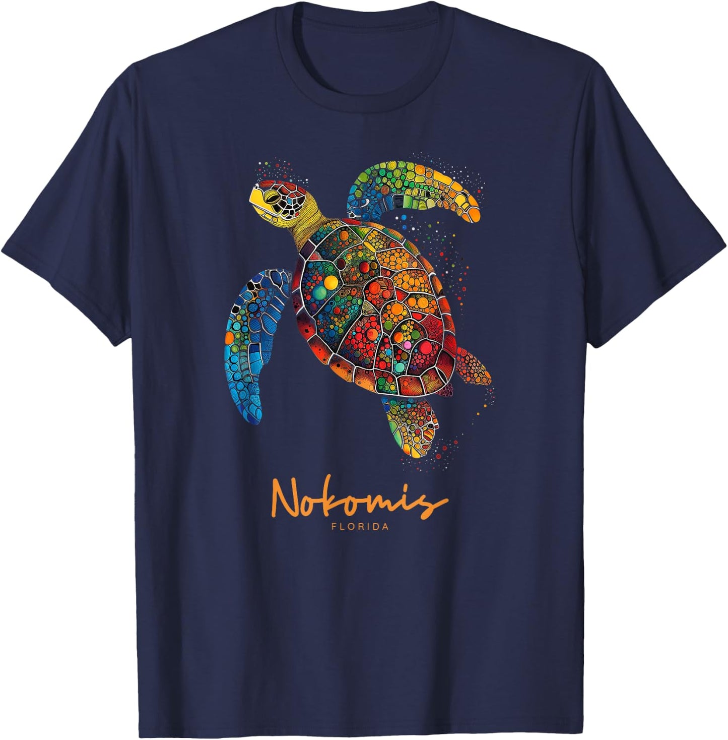 Nokomis Florida FL Beach Vacation Sea Turtle Souvenir T-Shirt - T-Shirt | Navy