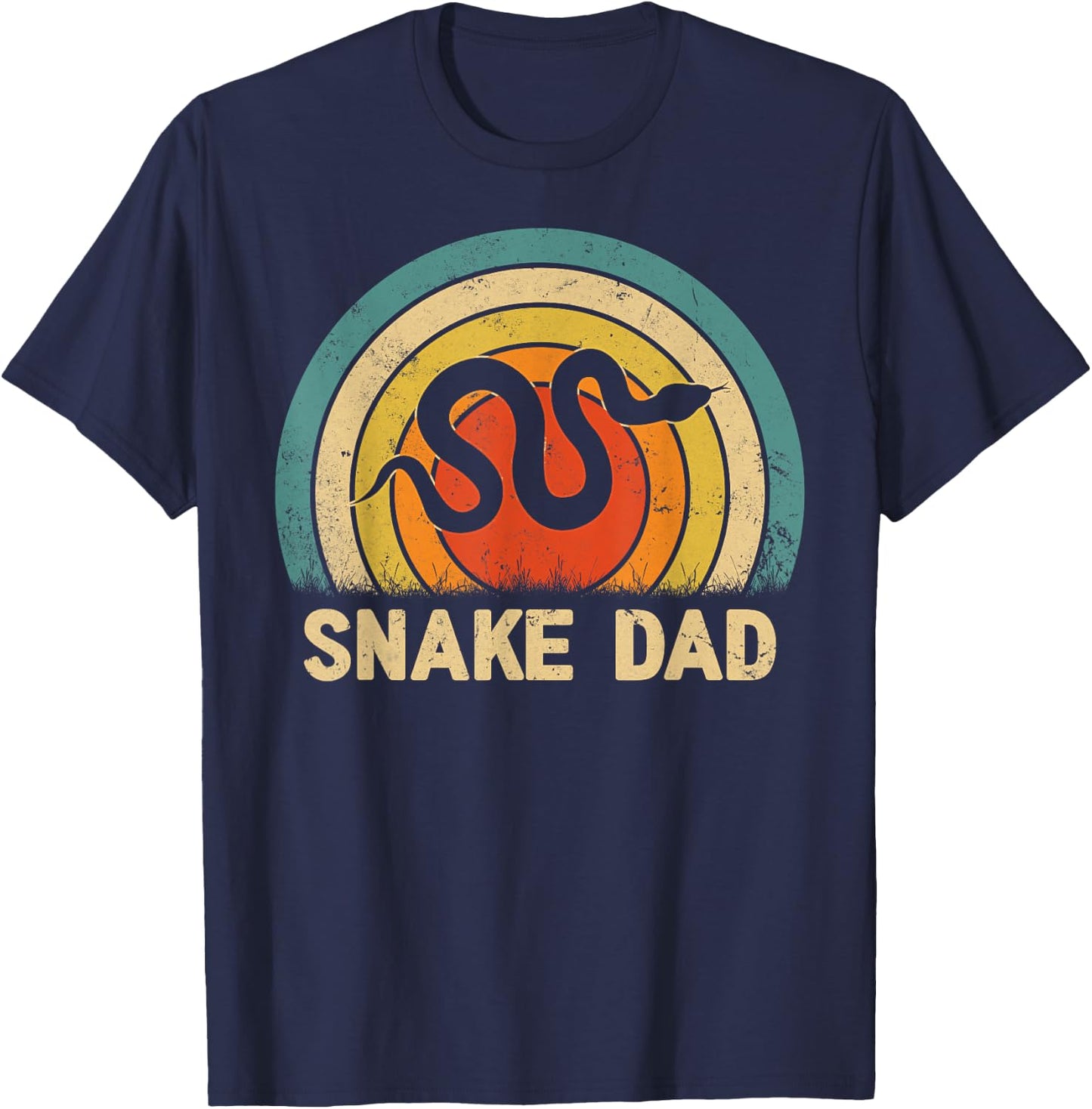 Snake Dad Father's Day Vintage Style Snake Dad Daddy T-Shirt - T-Shirt | Navy