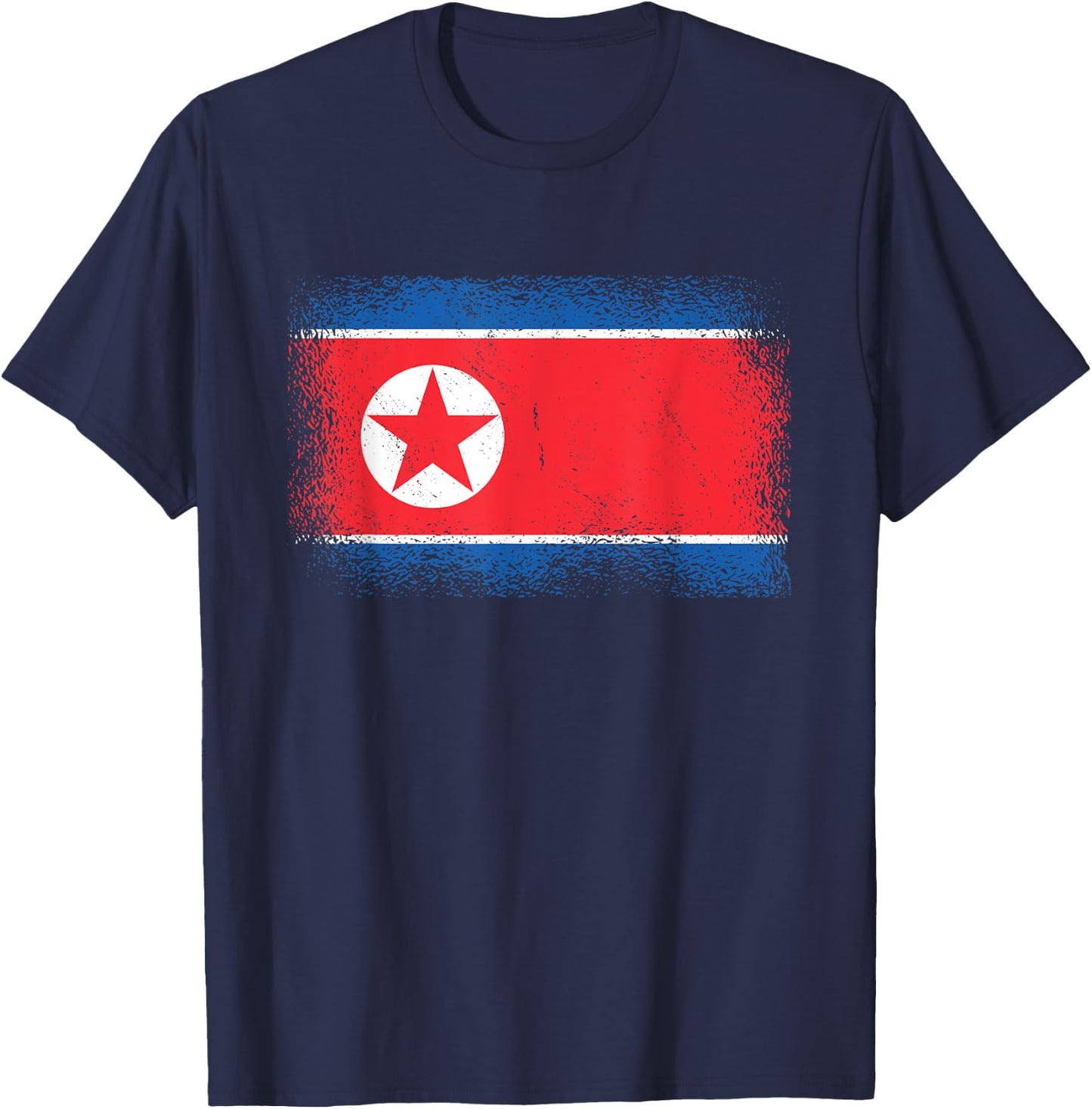 Nordkoreanische Flagge Nordkorea T-Shirt - T-Shirt | Navy