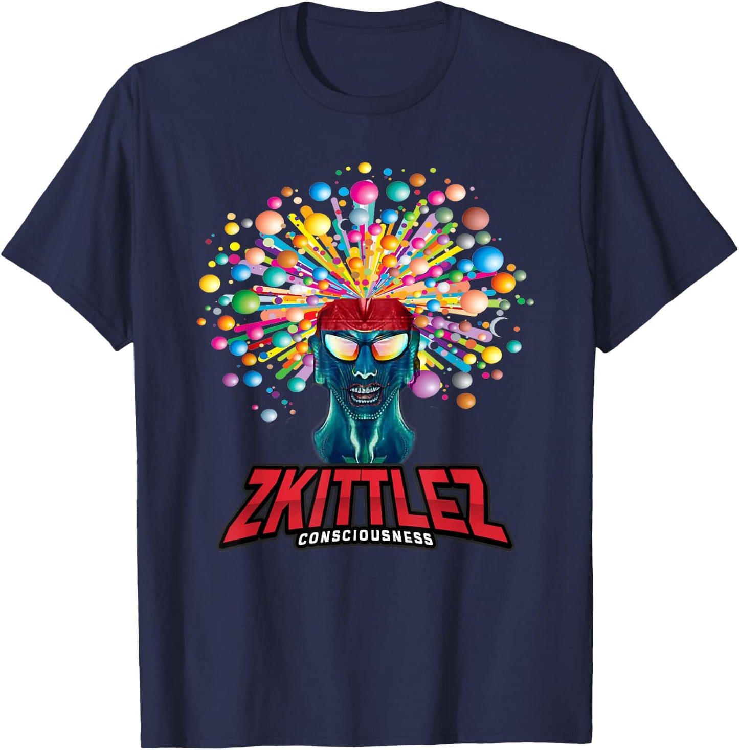 Zkittlez Weed Cannabis Strain Marijuana Character Design T-Shirt - T-Shirt | Navy