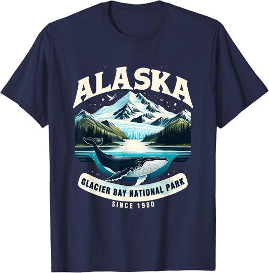 Alaska Cruise Alaska Glacier Bay National Park Sine 1980 T-Shirt - T-Shirt | Navy