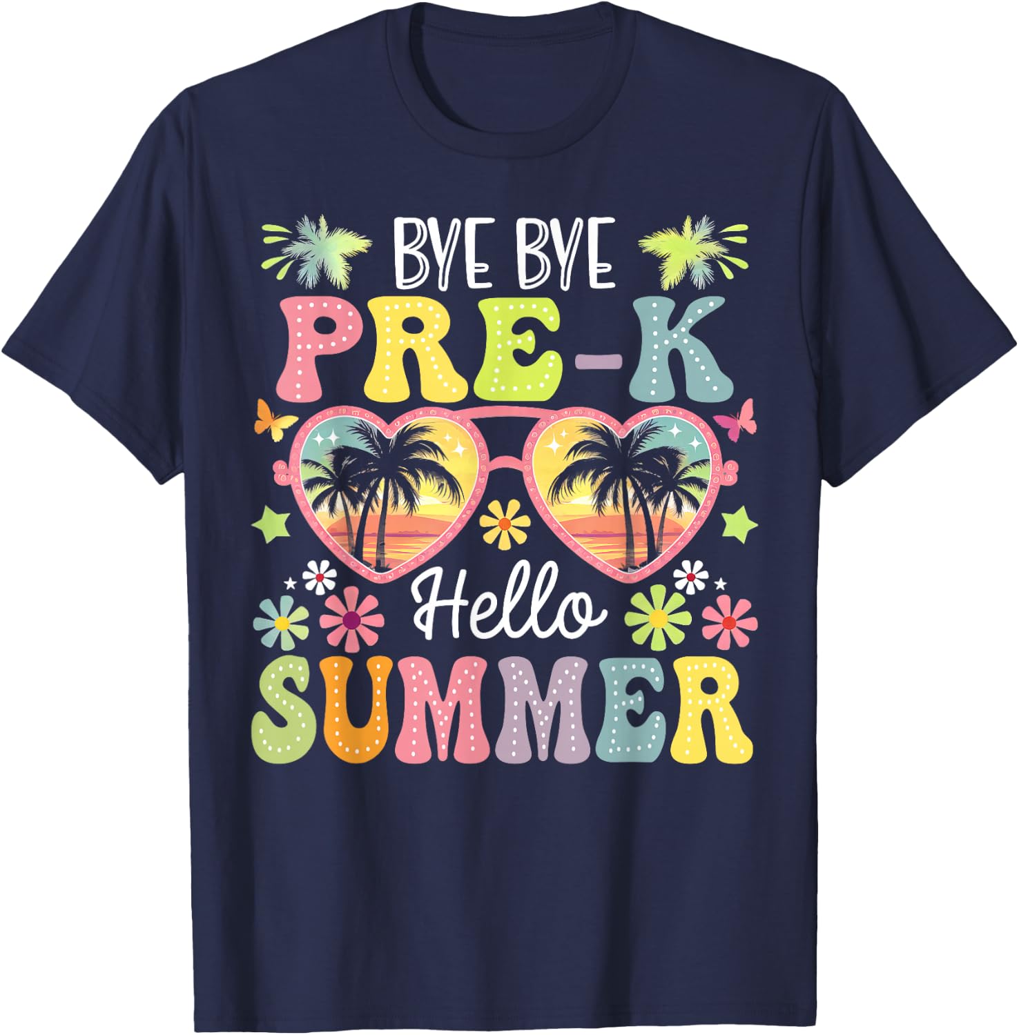 Goodbye Pre-k Hello Summer Last Day Of School Boys Kids T-Shirt - T-Shirt | Navy
