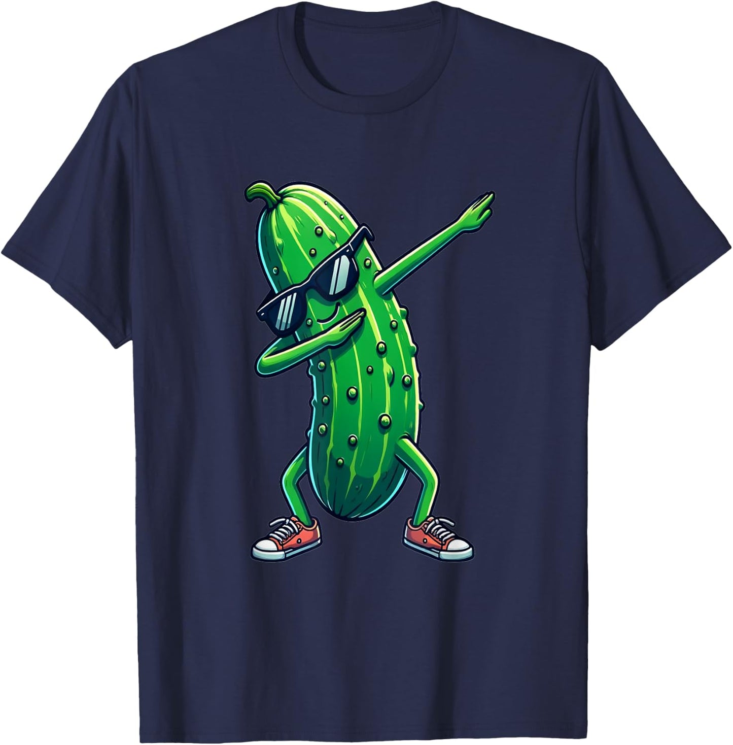 Dab Cucumber Dancing Dabbing Cucumber Vegetables , black T-Shirt - T-Shirt | Navy