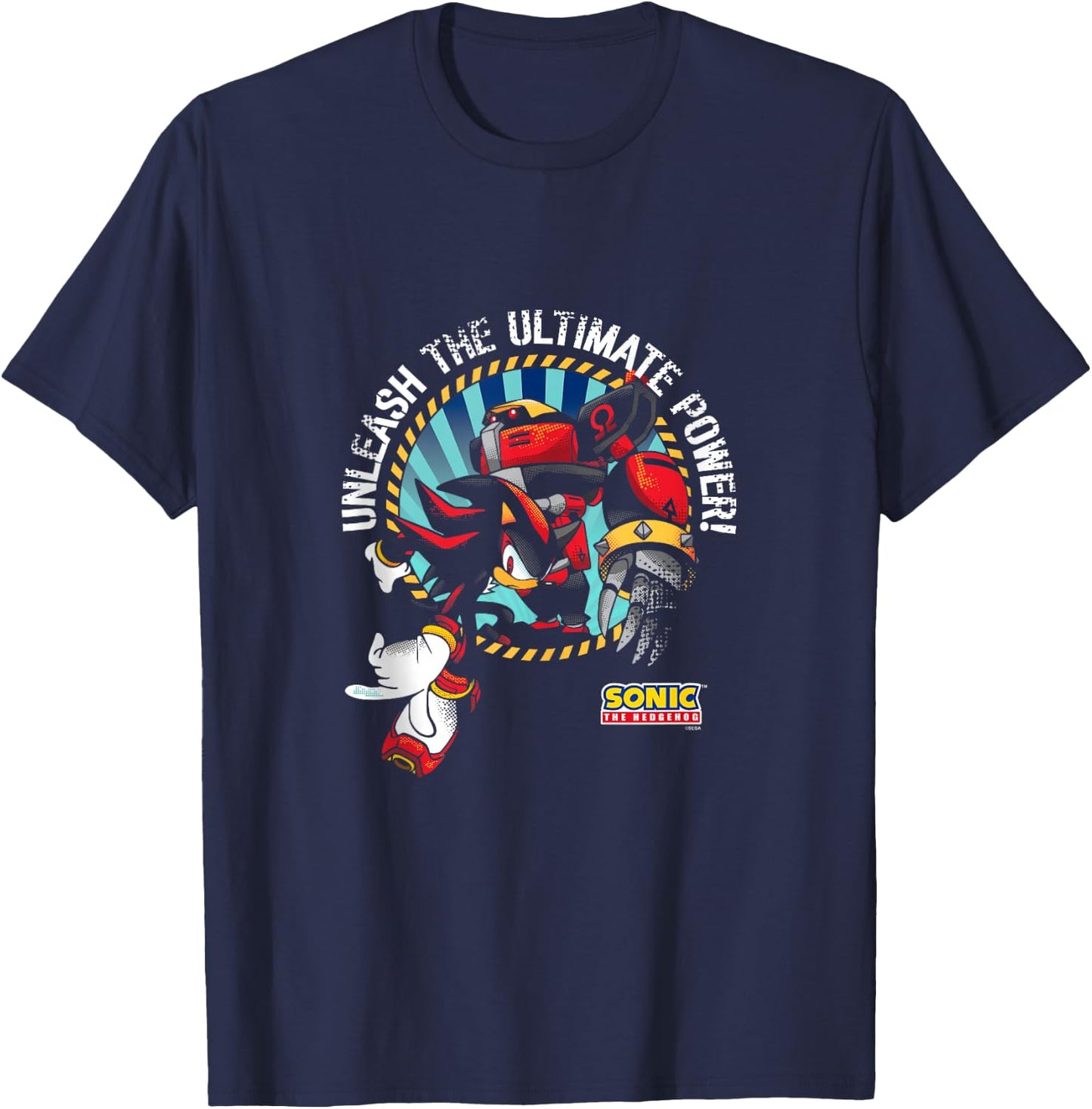 Sonic The Hedgehog Shadow & Omega Unleash The Ultimate Power T-Shirt - T-Shirt | Navy