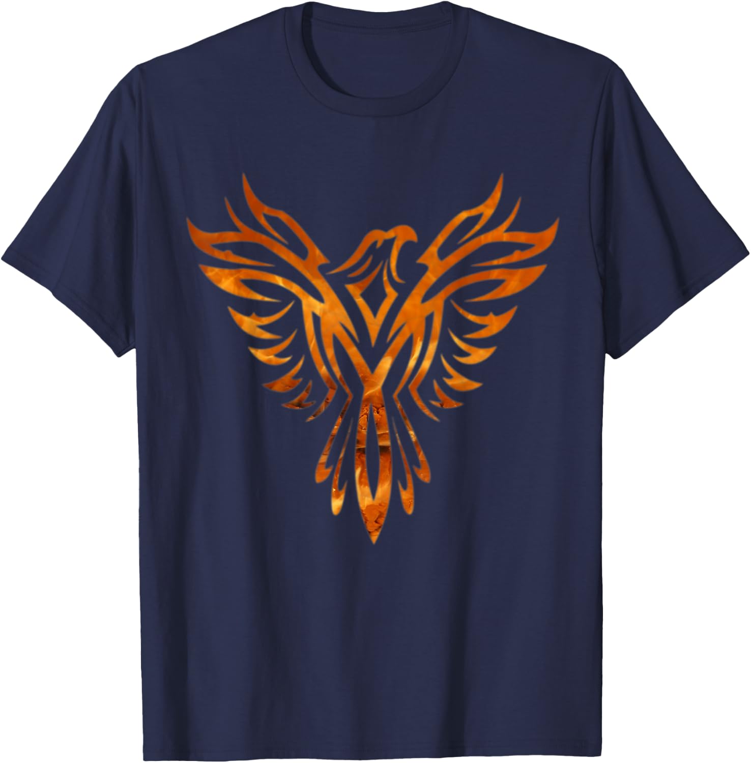 Fire & Flames Phoenix Mythical Bird Rising Born Again T-Shirt - T-Shirt | Navy
