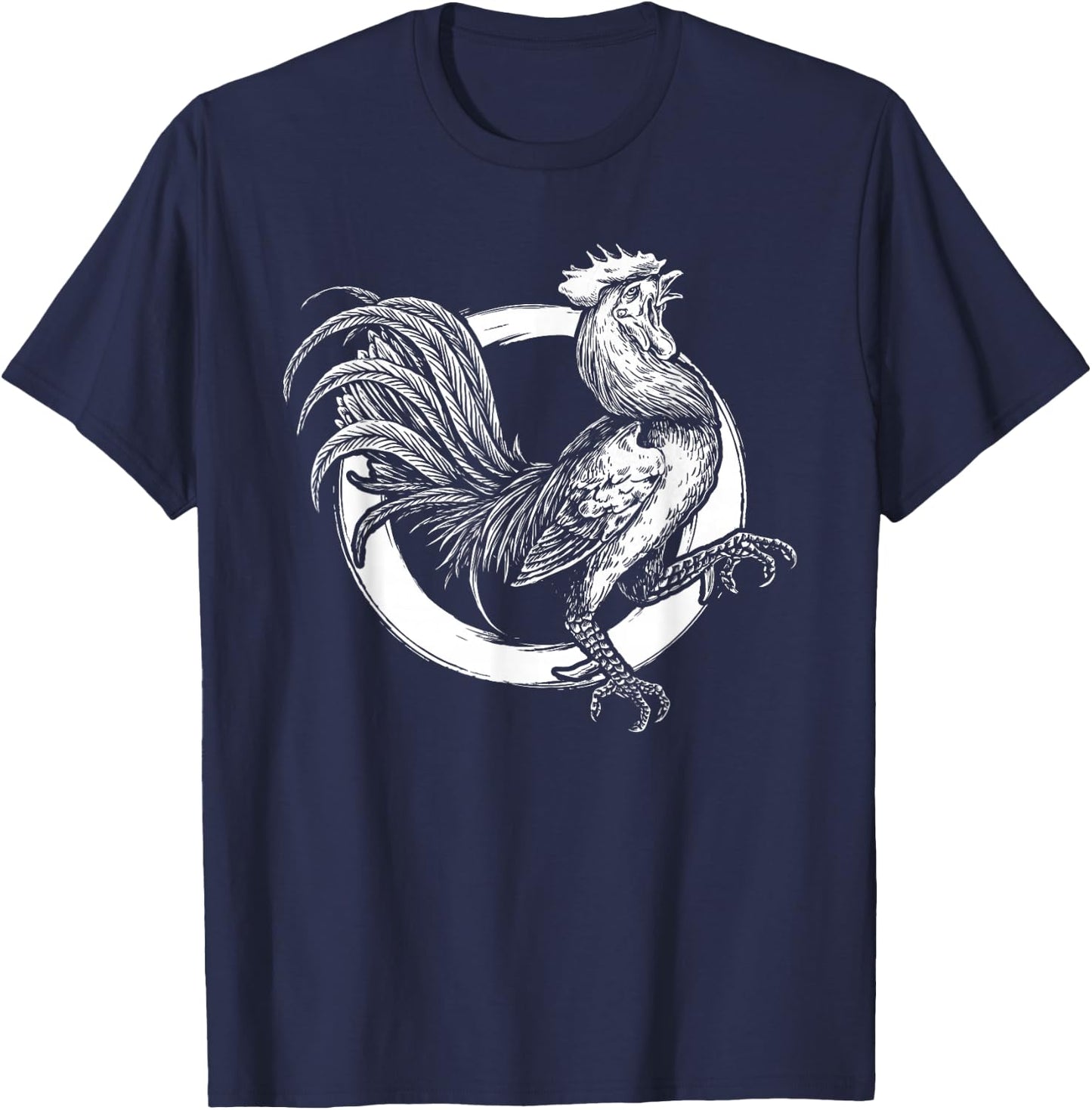 Red Rooster Chicken Cockfighting Fighting Cocks Cockerel T-Shirt - T-Shirt | Navy