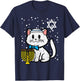 Hanukkah Cat Cute Chanukah Jewish Women Girls Kids Toddlers T-Shirt - T-Shirt | Navy
