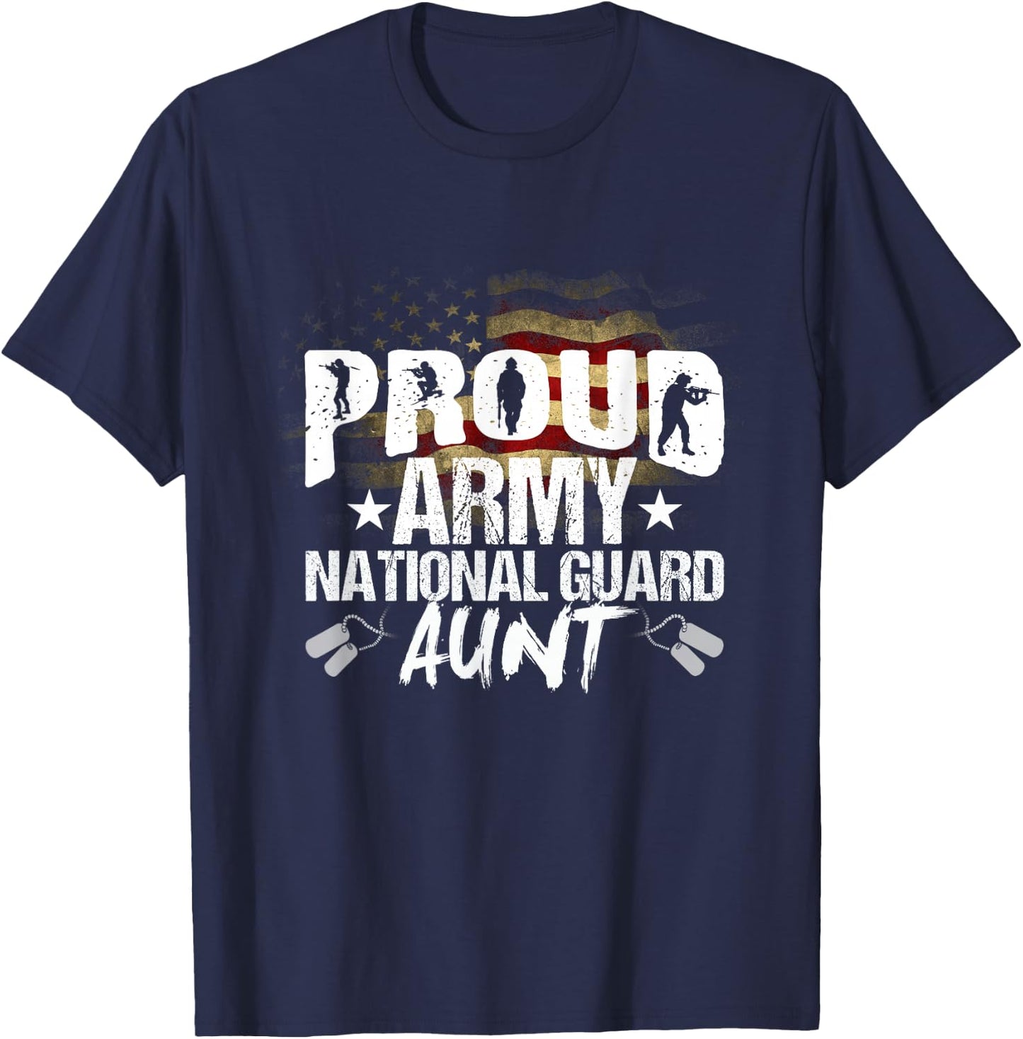 Proud Army National Guard Aunt Veteran On 4th July T-Shirt - T-Shirt | Navy