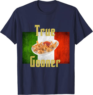 True Gooner funny goon, crab rangoons, Italian Pride T-Shirt - T-Shirt | Navy