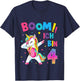 Children's 4th Birthday Girl 4 Years Dancing Funny Unicorn , black T-Shirt - T-Shirt | Navy