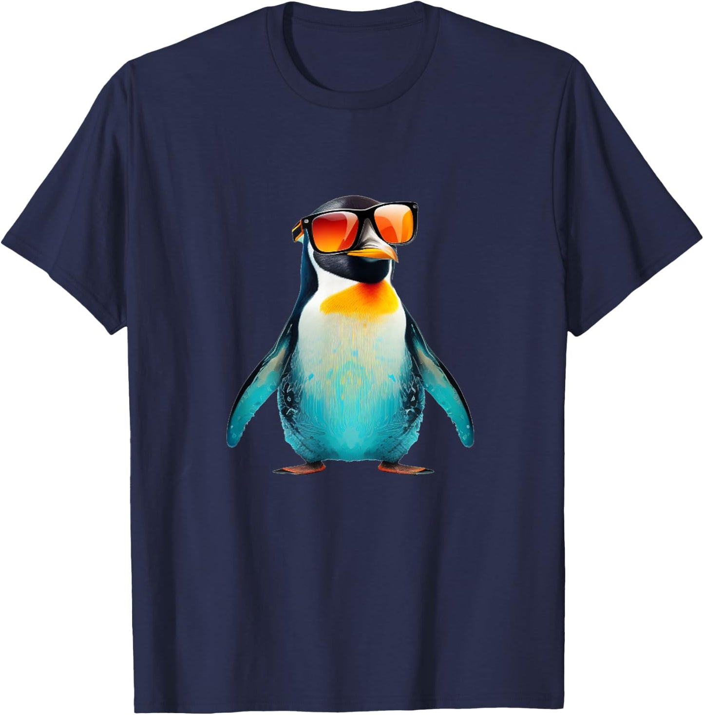 Cute Penguin Face with Sunglasses T-Shirt - T-Shirt | Navy