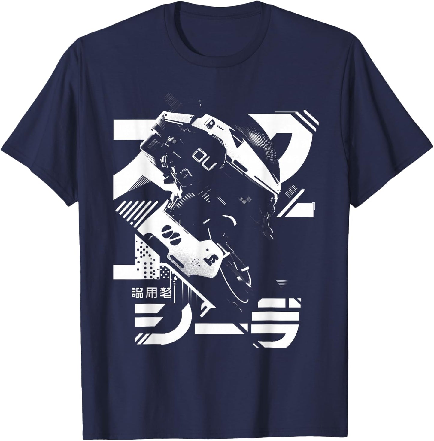 Futuristic Techwear Japanese Cyberpunk Harajuku Anime Manga , black T-Shirt - T-Shirt | Navy