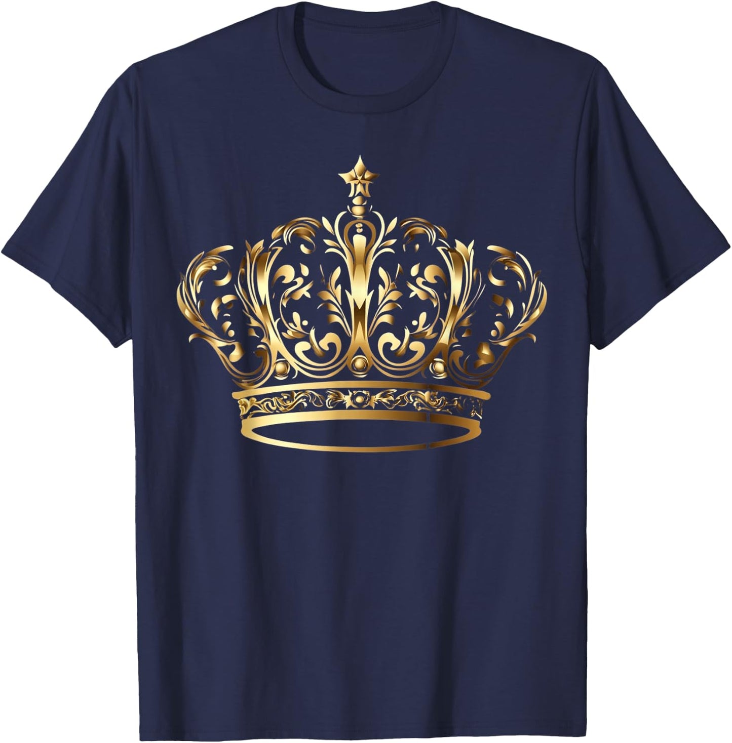 Prince Princess King Queen Crown Novelty Design T-Shirt - T-Shirt | Navy