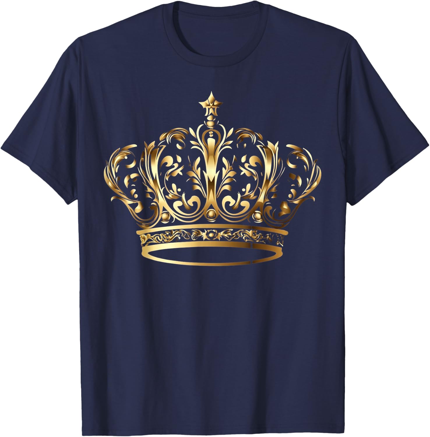 Prince Princess King Queen Crown Novelty Design T-Shirt - T-Shirt | Navy