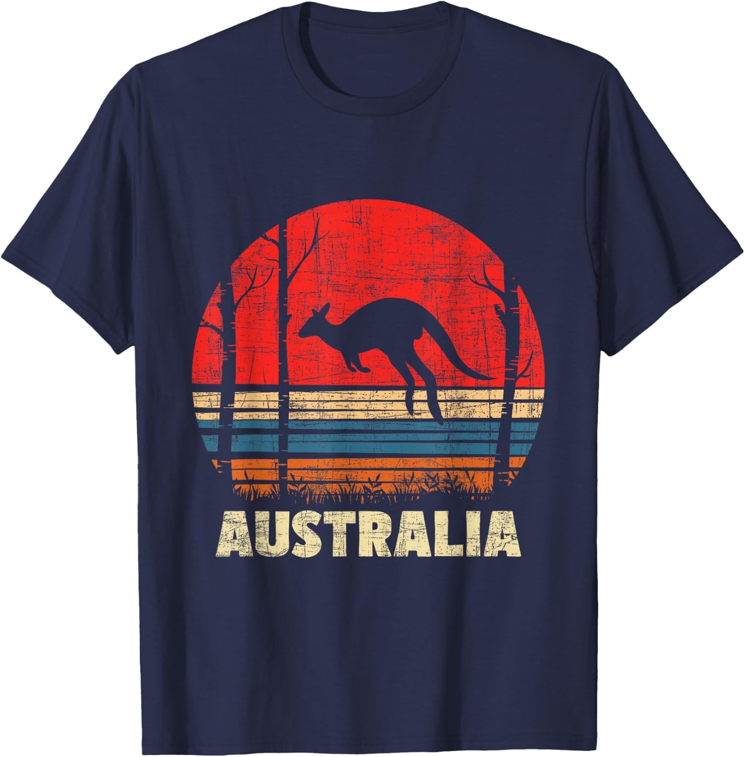Funny Kangaroo Shirts - Australia - Retro Vintage Animal Marsupial Mammal Zookeeper T-Shirt - T-Shirt | Navy