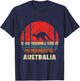 Funny Kangaroo Shirts - Australia - Retro Vintage Animal Marsupial Mammal Zookeeper T-Shirt - T-Shirt | Navy