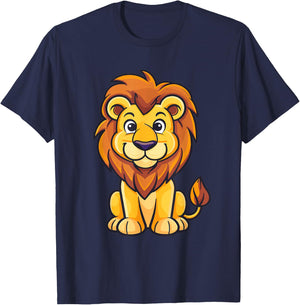 Cute Lion Children's , black T-Shirt - T-Shirt | Navy