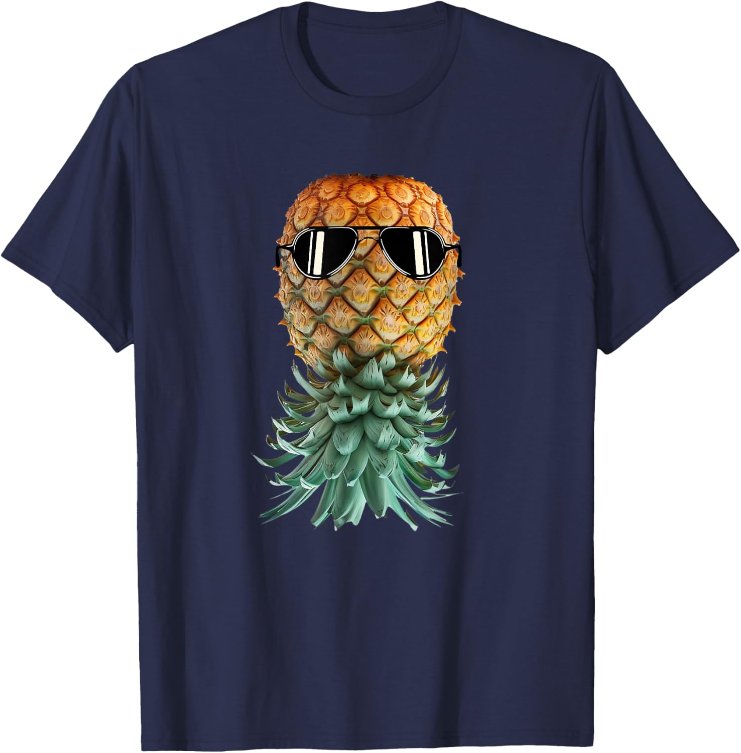 Matching Wife & Husband Upside Down Pineapple T-Shirt - T-Shirt | Navy