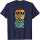 Matching Wife & Husband Upside Down Pineapple T-Shirt - T-Shirt | Navy