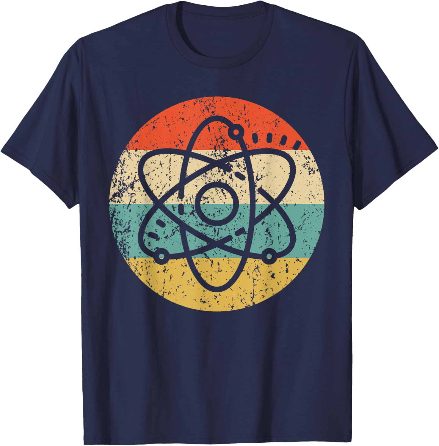 Atom Retro Style Science T-Shirt - T-Shirt | Navy