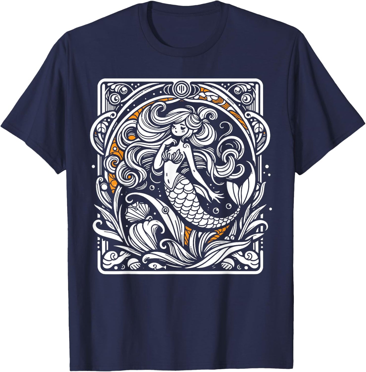 Tarot Card Reading Dark Magic Fortune Telling Mermaid T-Shirt - T-Shirt | Navy