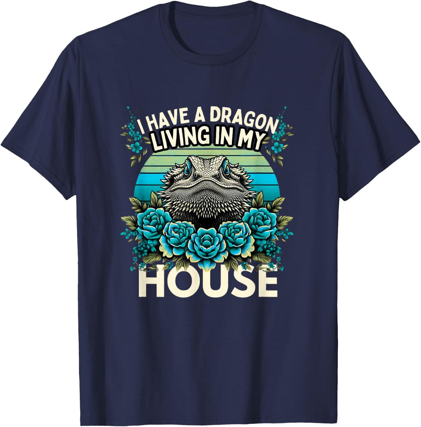 Bearded Dragon Shirt Pogona Lover Reptile Bearded Dragons T-Shirt - T-Shirt | Navy