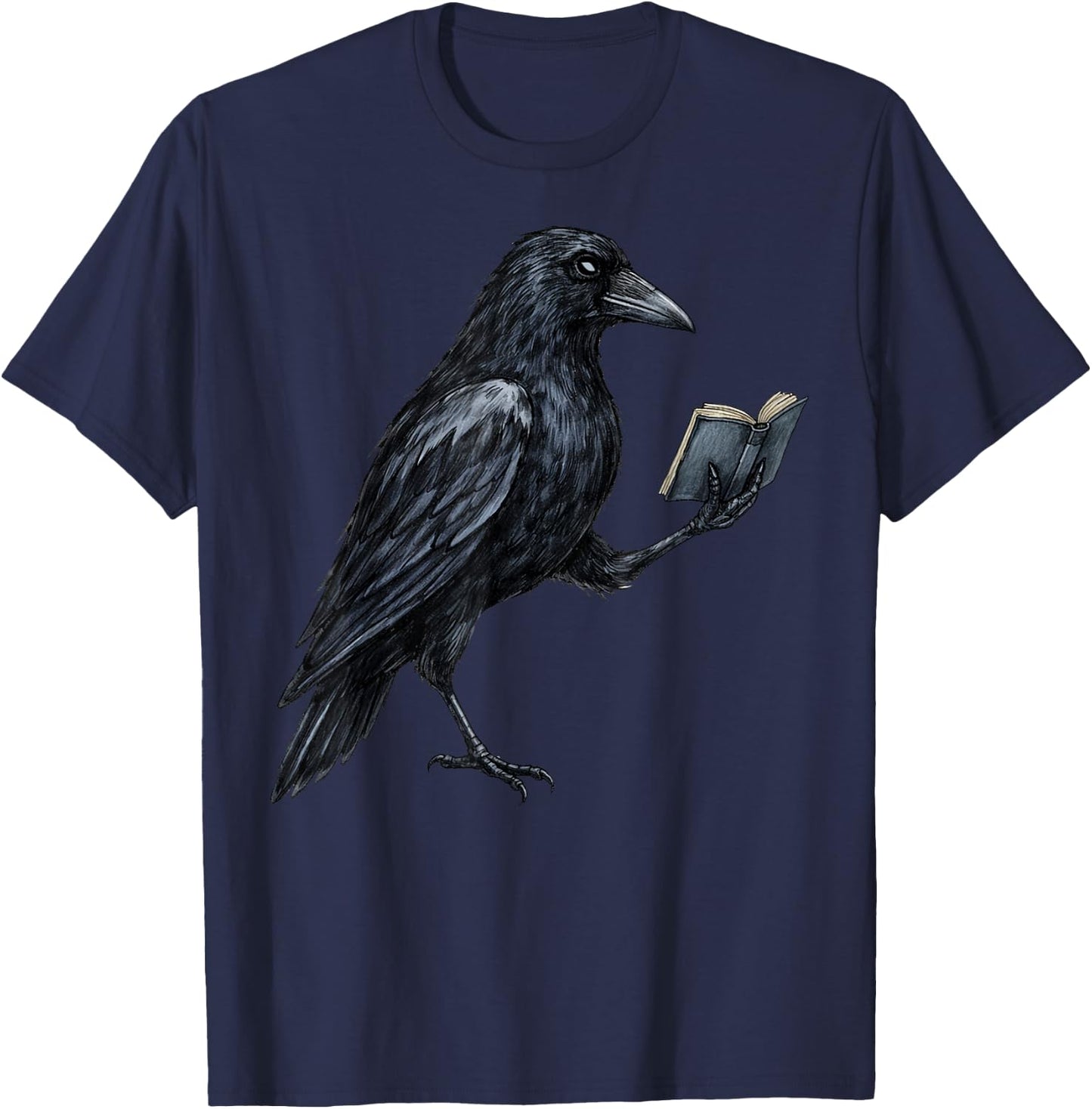 Black Crow Livre de Lecture Amusant pour Amoureux des Oiseaux Corbeau T-Shirt - T-Shirt | Navy