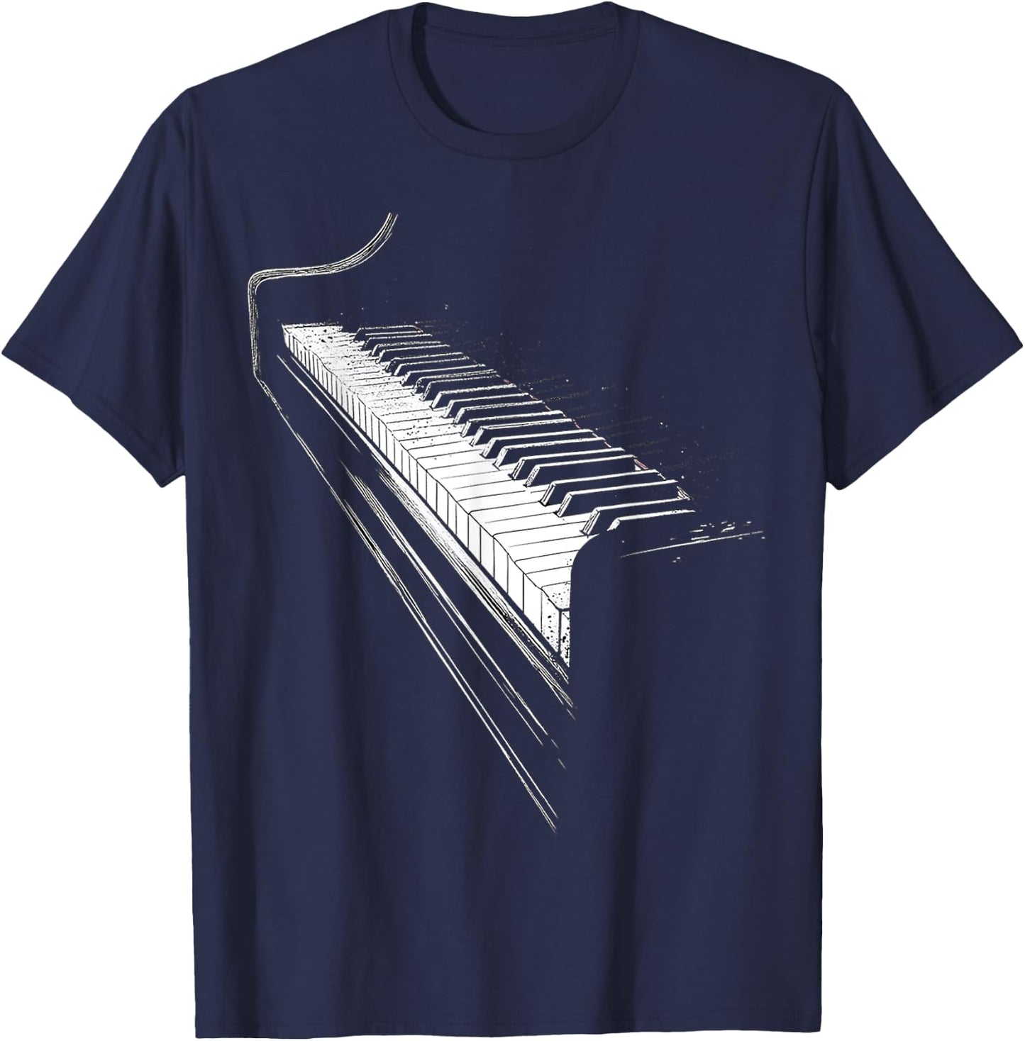 Keyboard Music Instrument Graphic Artwork Keyboard T-Shirt - T-Shirt | Navy