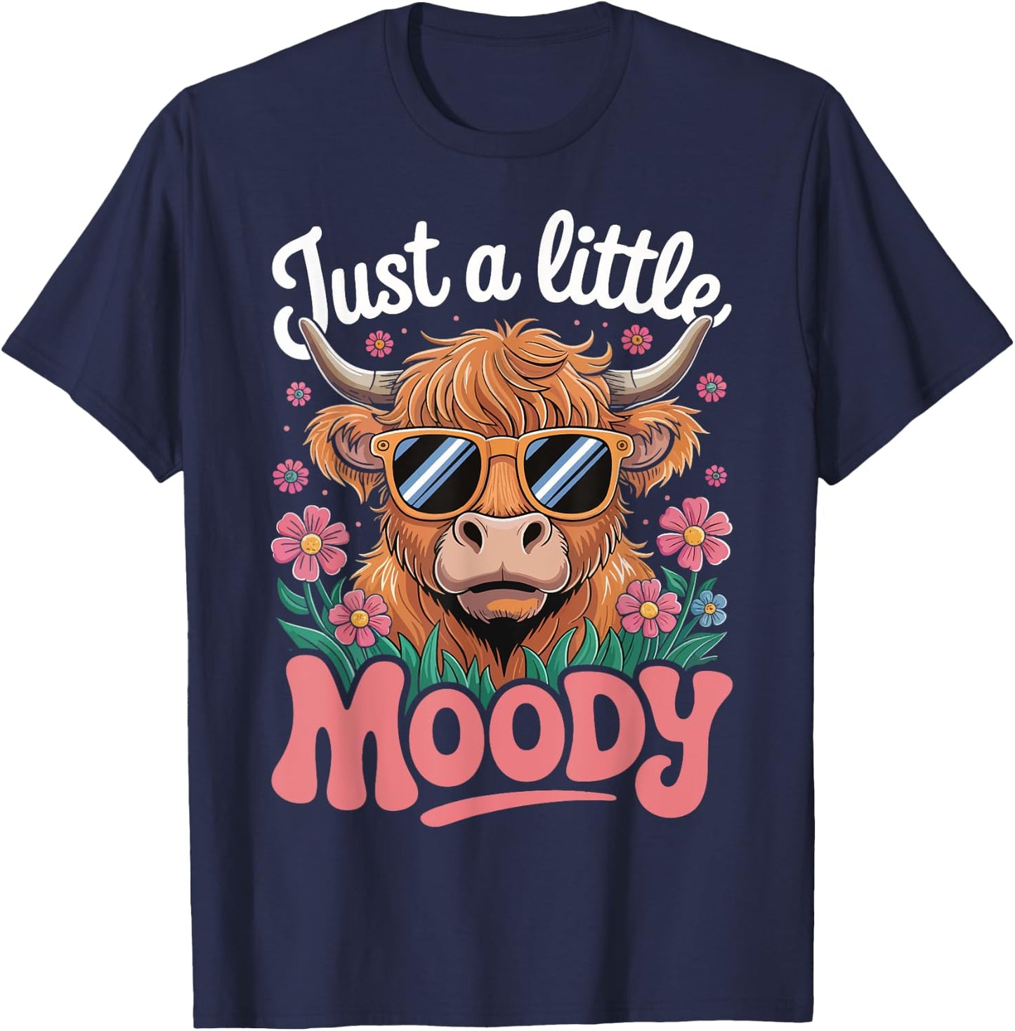 Cow Just A Little Moody T-Shirt - T-Shirt | Navy