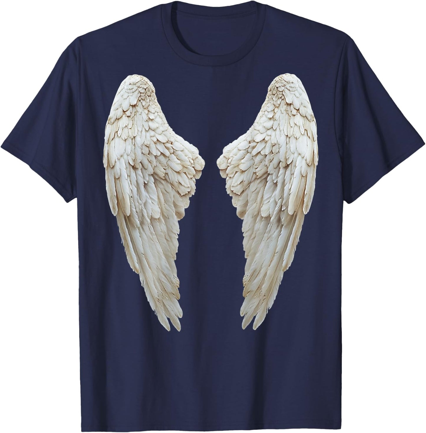 White and Black Christian Angel Wings T-Shirt - T-Shirt | Navy