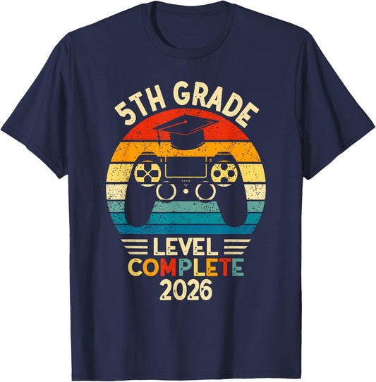 5th Grade Level Complete 2026 Fifth Grade Grad Elementary T-Shirt - T-Shirt | Navy