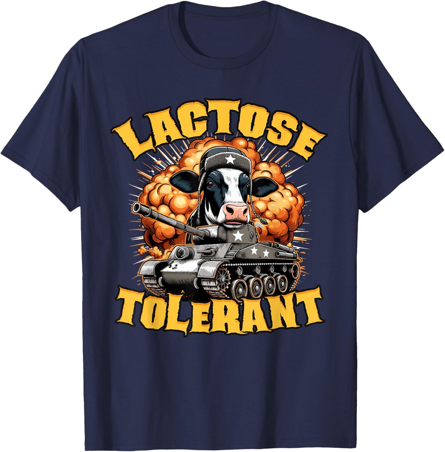 Funny Milk Joke, Lactose, Tolerant, Cow Apparel Dairty Lover T-Shirt - T-Shirt | Navy