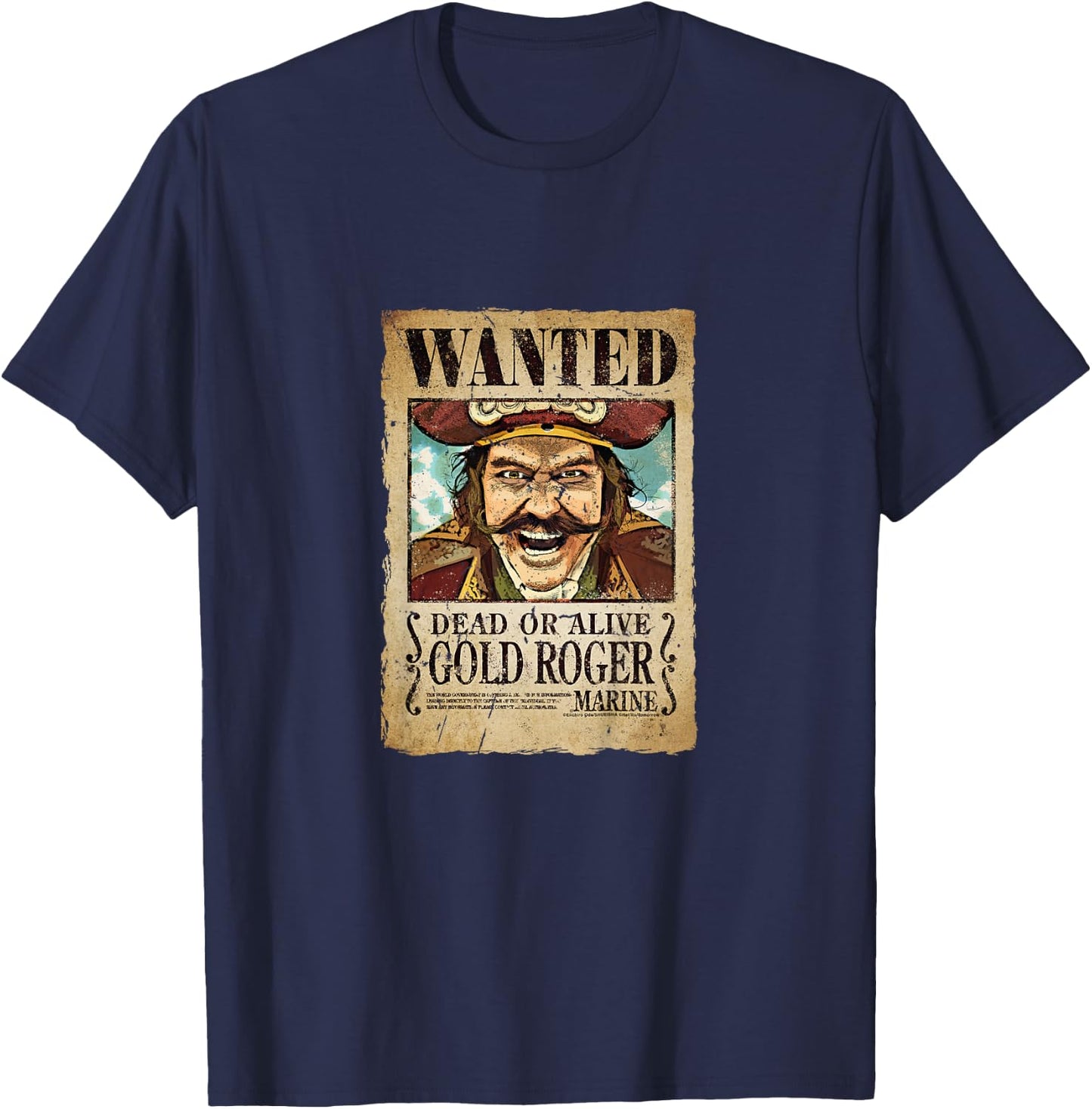 Roger Gol D Wanted Pirate King Anime Kids , Black, 2 T-Shirt - T-Shirt | Navy