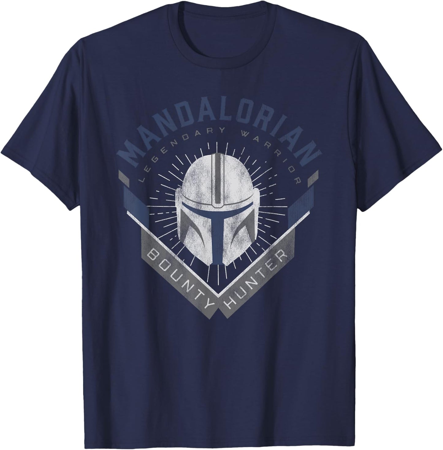 Star Wars The Mandalorian Legendary Warrior Bounty Hunter , Black T-Shirt - T-Shirt | Navy