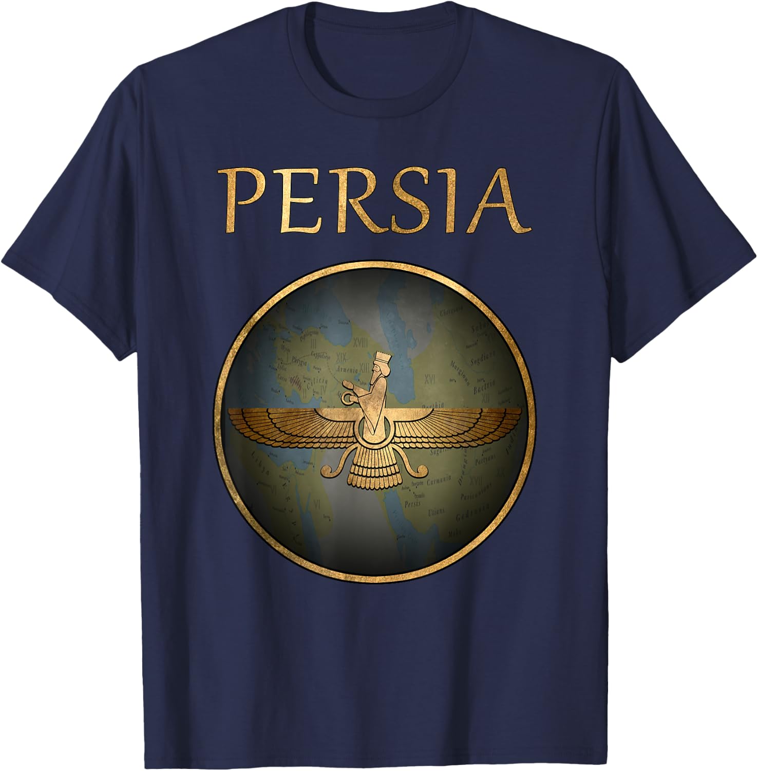 Persia Ancient Achaemenid Persian Empire Symbol , black T-Shirt - T-Shirt | Navy