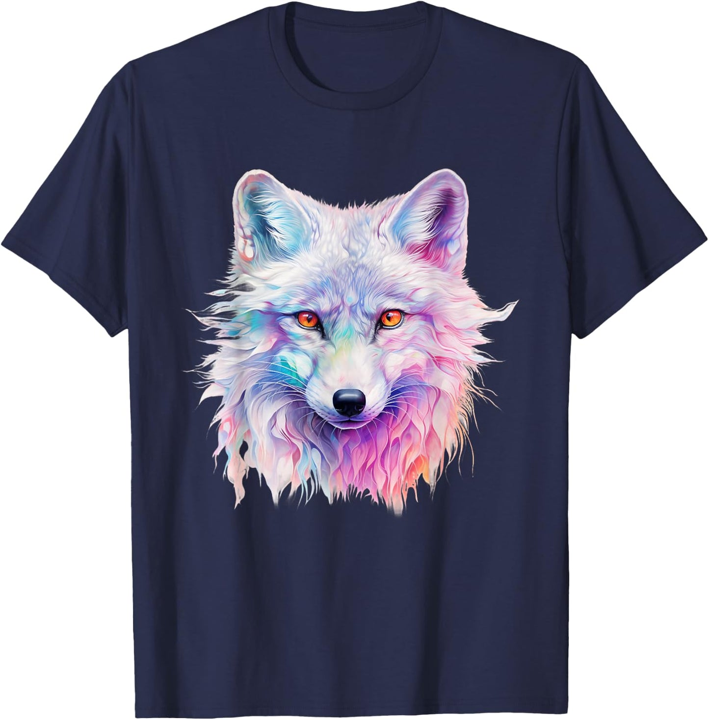 Colorful Arctic Fox T-Shirt - T-Shirt | Navy