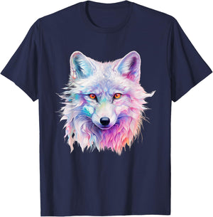 Colorful Arctic Fox T-Shirt - T-Shirt | Navy