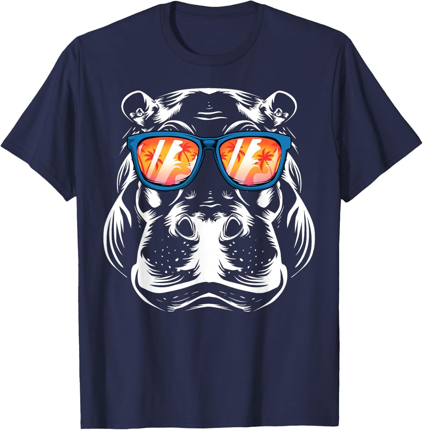 Cool Hippopotamus Women Hippo Zoo Day Animal Lover Small T-Shirt - T-Shirt | Navy