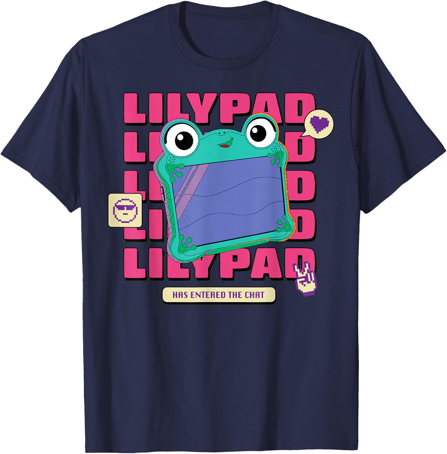 Disney Pixar Toy Story 5 Lilypad Has Entered The Chat Pixels T-Shirt - T-Shirt | Navy