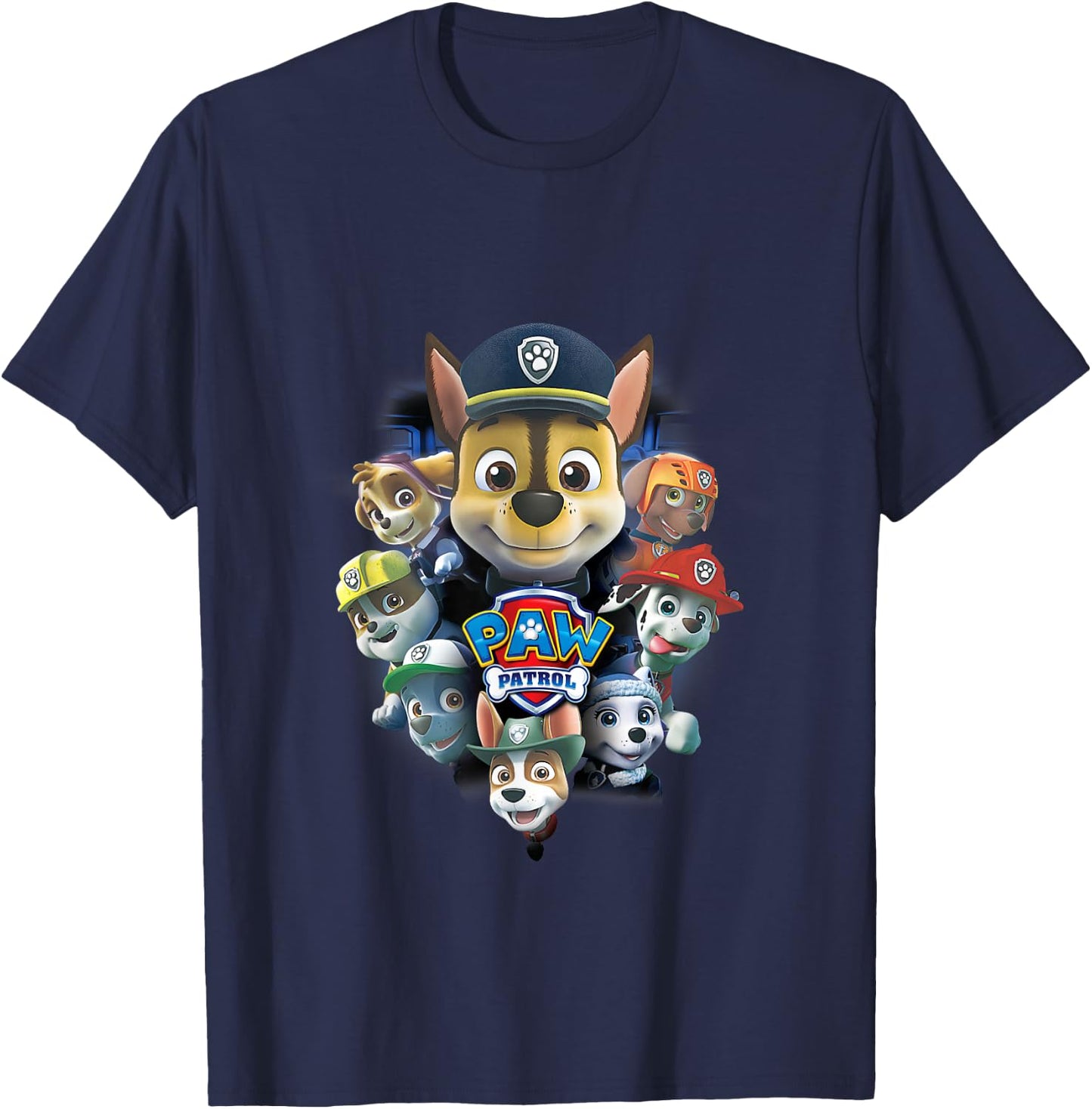 Paw Patrol Chase, Marshall und Rubble T-Shirt - T-Shirt | Navy