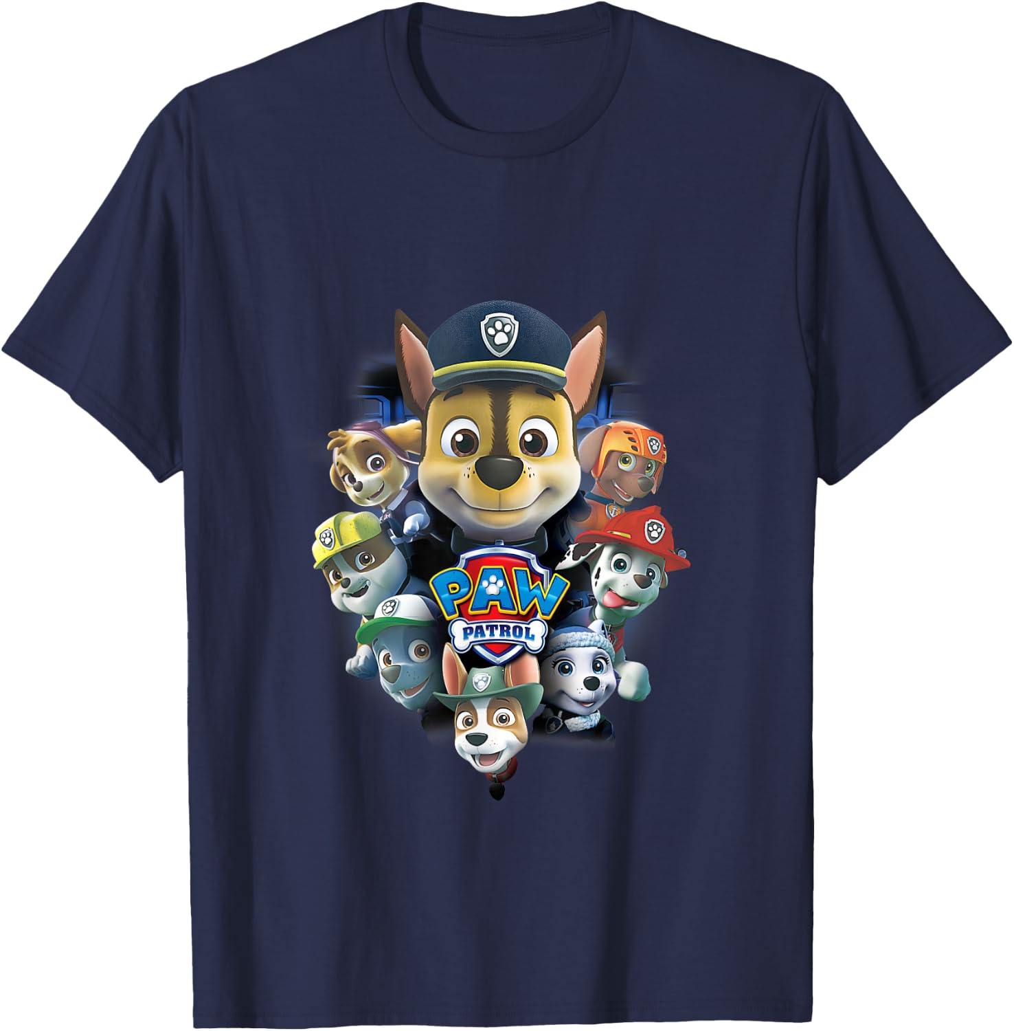 Paw Patrol Chase, Marshall und Rubble T-Shirt - T-Shirt | Navy