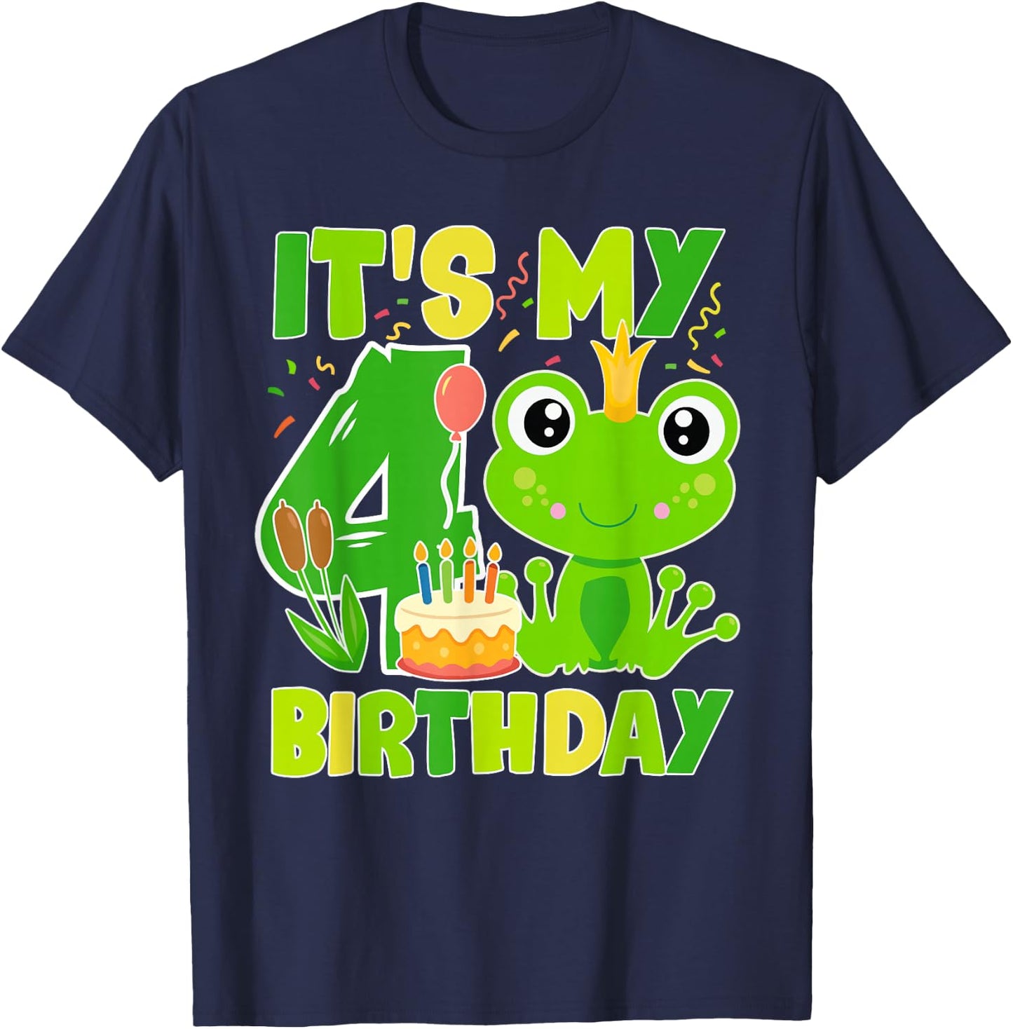 It’s My 4th Birthday Frog T-Shirt - T-Shirt | Navy