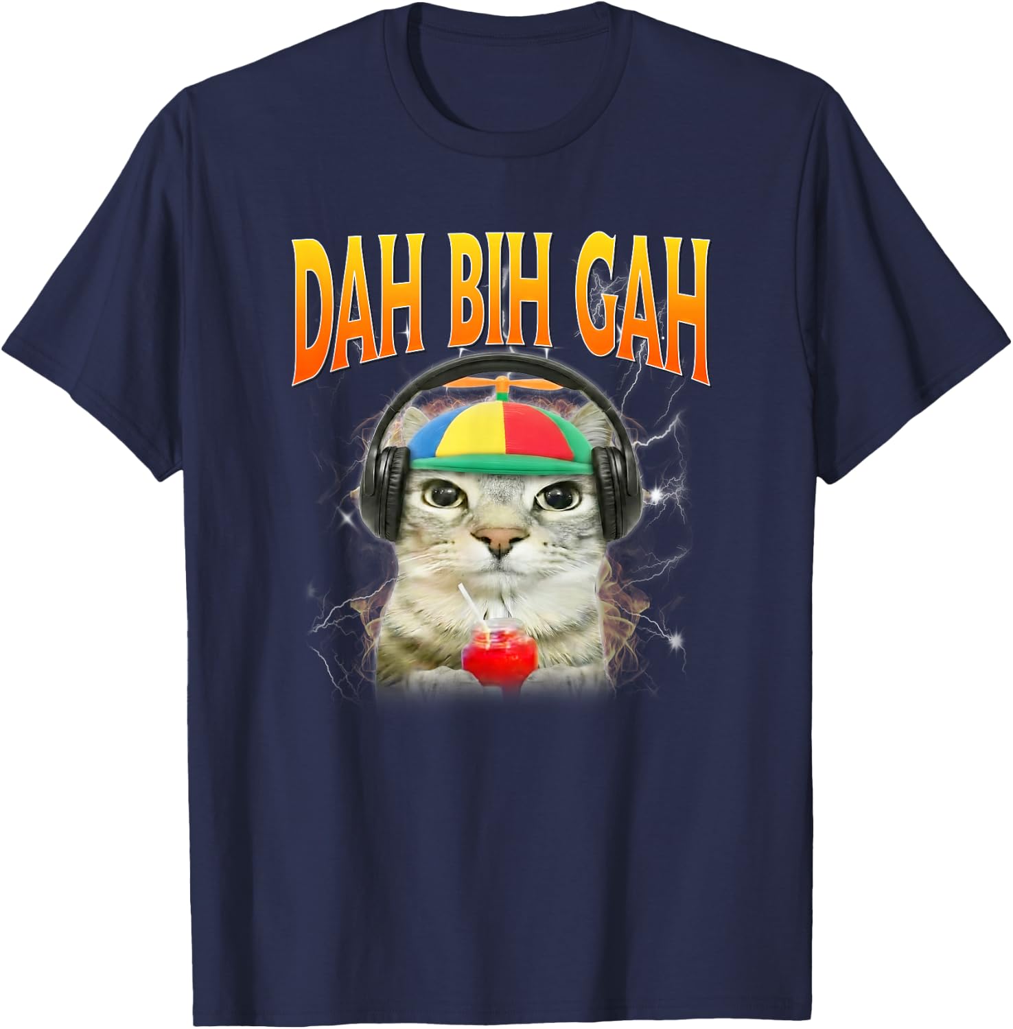 90s Style Dahbihgah Dah Bih Gah Meme T-Shirt - T-Shirt | Navy