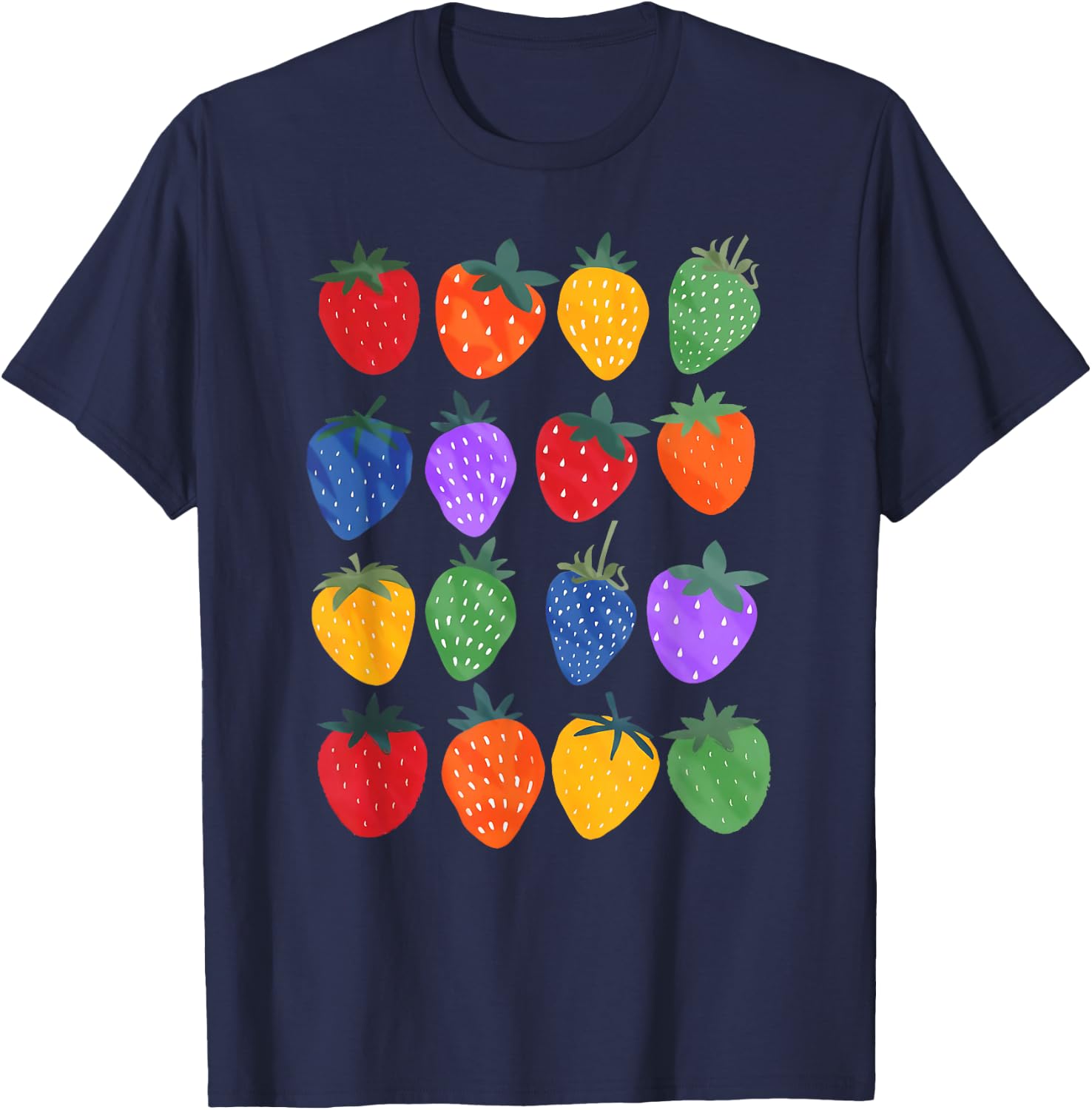 Strawberry Rainbow LGBT Lesbian Gay Bisexual Trans Pride T-Shirt - T-Shirt | Navy