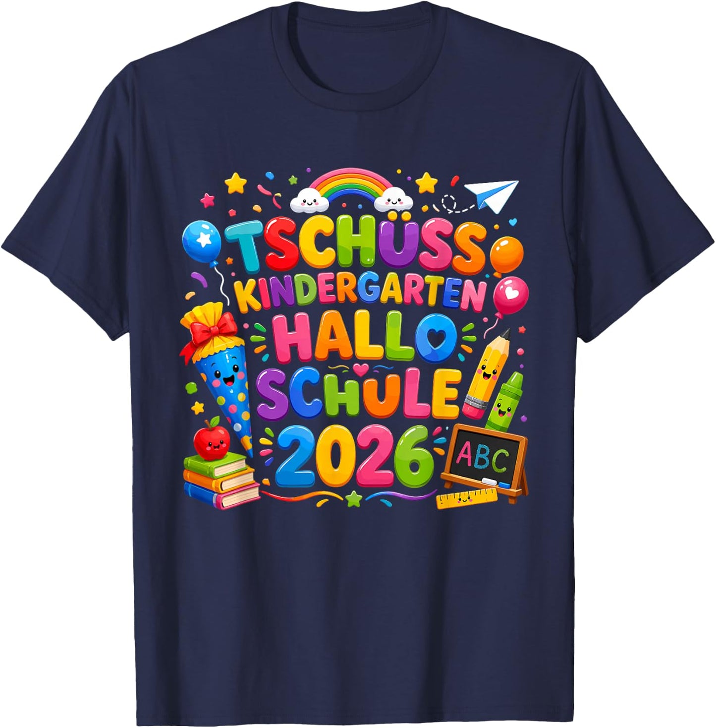 Schultüte Einschulung Geschenke 2026 Schulanfang Schulkind T-Shirt - T-Shirt | Navy